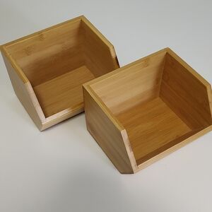 Set of Two, The Container Store, Bamboo Storage Bins